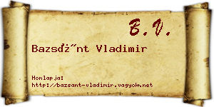 Bazsánt Vladimir névjegykártya